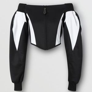 NWT Burberry Runway Collection Off Shoulder Jersey Corset Top, M